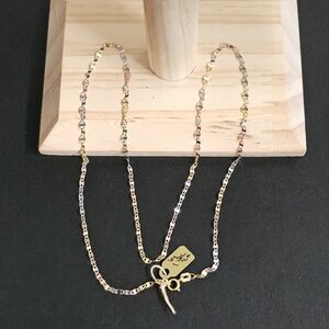 14k Gold Tri Color Necklace 20 Inch